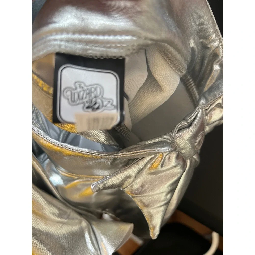 Wizard of Oz Tin Man Kids Costume Metallic Silver Jumpsuit Halloween Medium 8-10